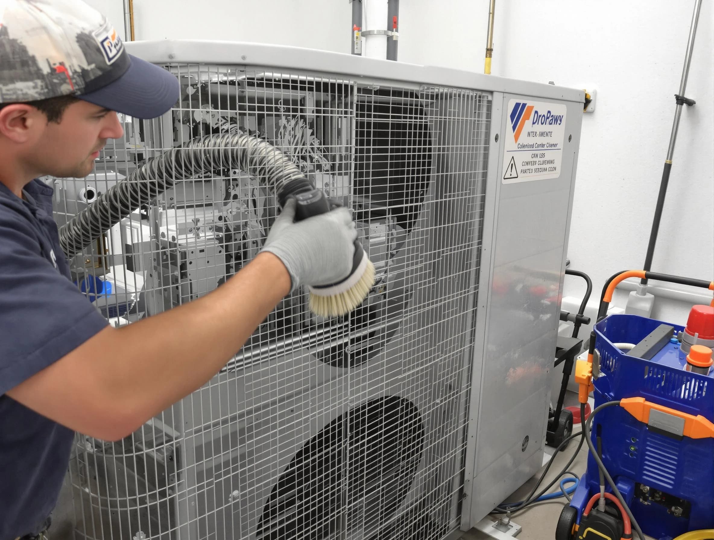 Stockbridge Air Duct Cleaning specialist performing precision AC coil cleaning for improved system performance in Stockbridge