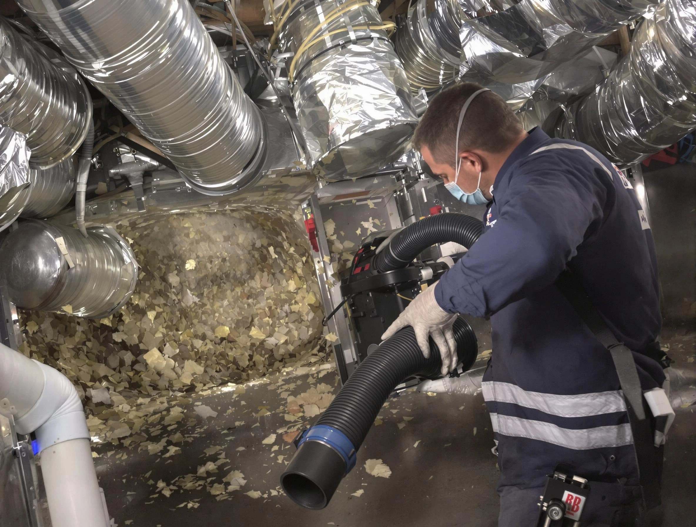 Stockbridge Air Duct Cleaning specialist operating negative pressure cleaning equipment for thorough duct maintenance in Stockbridge