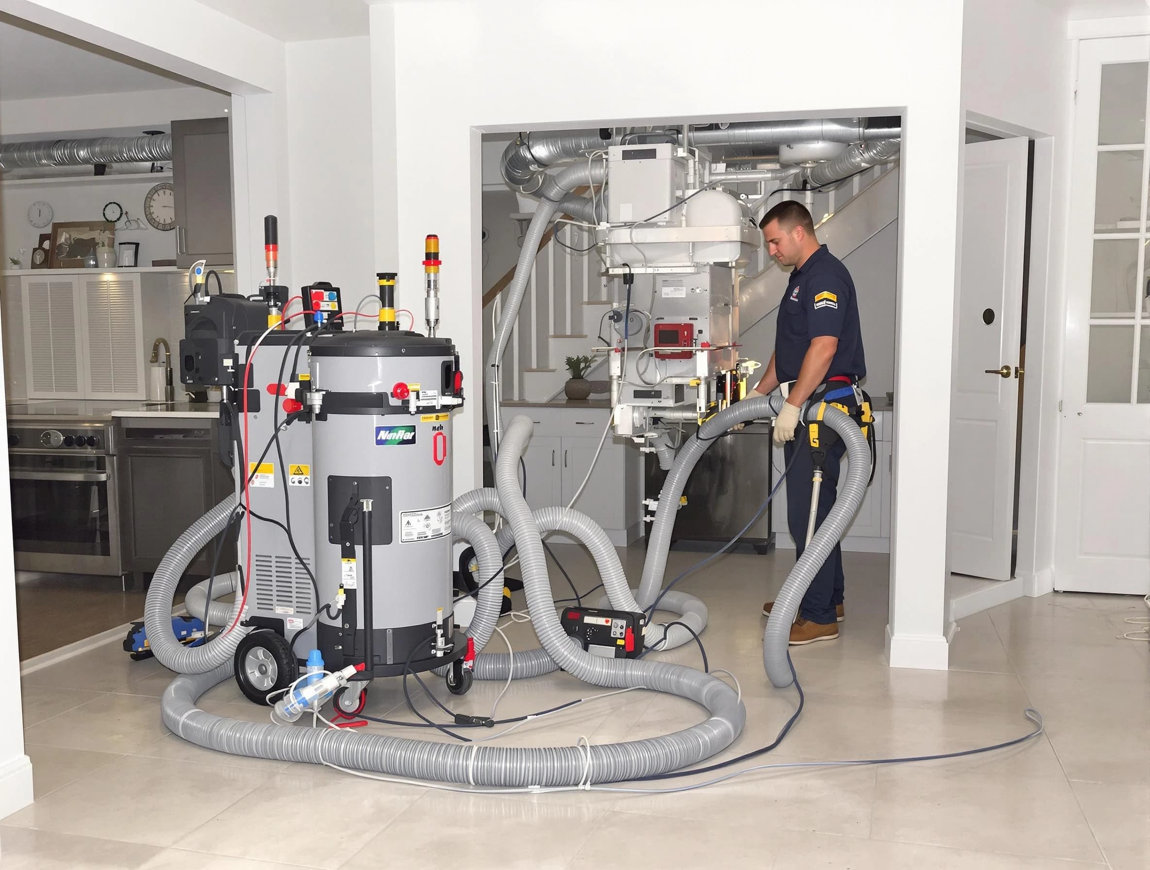 Stockbridge Air Duct Cleaning technician operating negative pressure cleaning equipment for thorough duct maintenance in Stockbridge