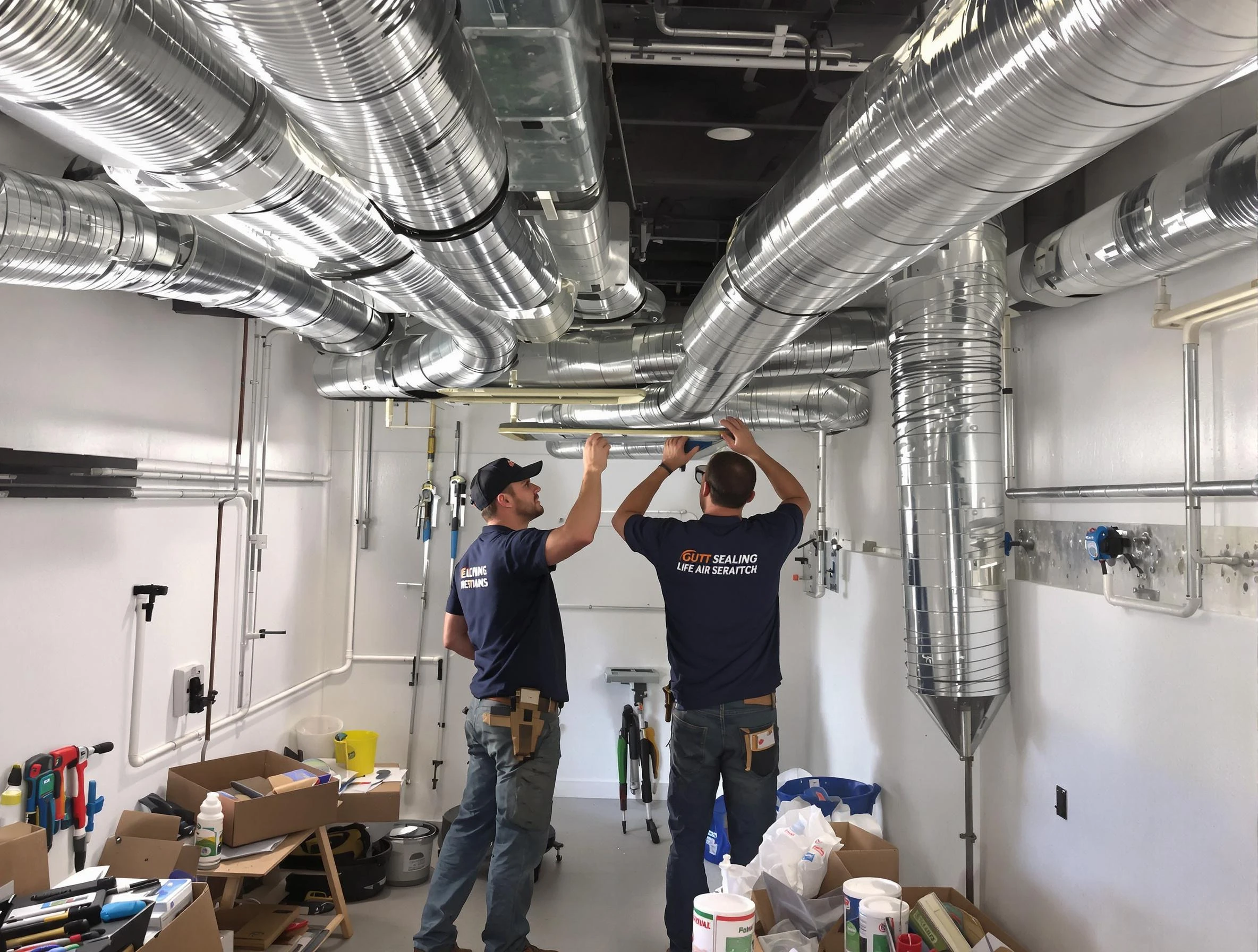 Stockbridge Air Duct Cleaning technician applying professional duct sealing solutions in Stockbridge