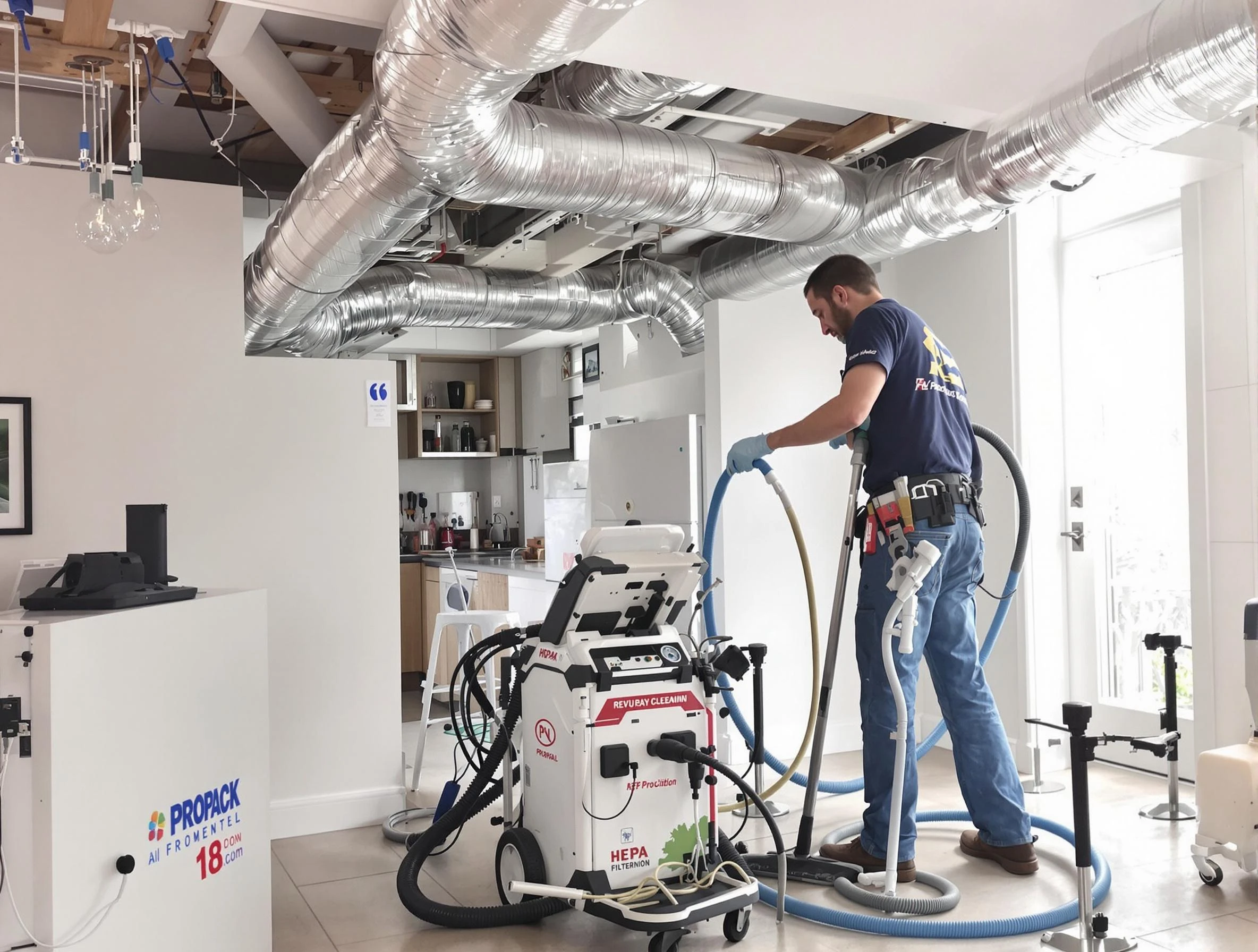 Stockbridge Air Duct Cleaning technician performing advanced pure duct cleaning with specialized equipment in Stockbridge